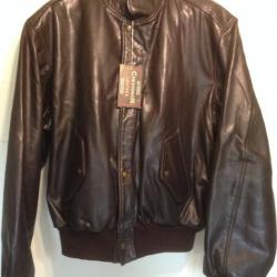 Blouson Aviateur cuir Marron CHEVIGNON taille Large comme neuf modèle Porte Avions