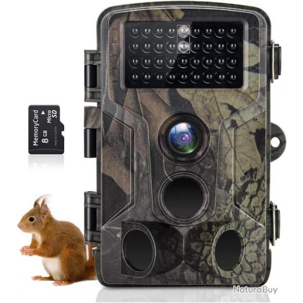 Camra de Chasse 50MP 4K  HD  Angle 90 Infrarouge Vision Nocturne 25M tanche IP66 Carte SD 32GB