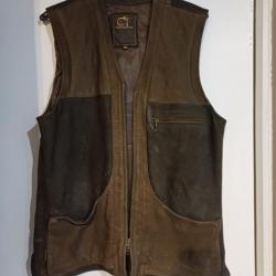 Gilet sans manche en cuir