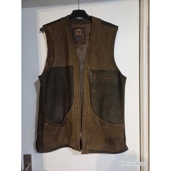 Gilet sans manche en cuir