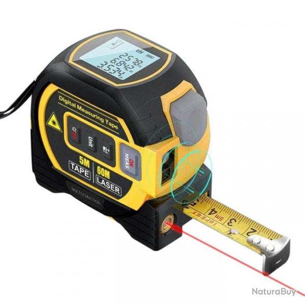 Tlmtre Laser Numrique 3 en 1 avec Ecran LCD 5M/16FT 5M/16FT 40M/131FT Distance Surface Volume...