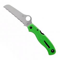 Couteau "Altantic Salt" LC200N / nylon-fibre de verre vert, Tranchant dentelé [Spyderco]