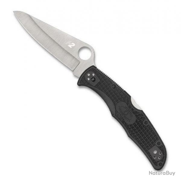 Couteau "Pacific Salt 2" H-2 / nylon-fibre de verre noir, Finition inox, Tranchant plein [Spyderco]