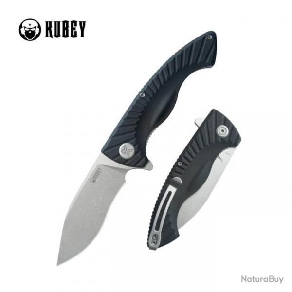 Couteau KUBEY Timberwolf Black Manche G-10 Lame Acier 14C28N SW IKBS Linerlock Clip KUB208D