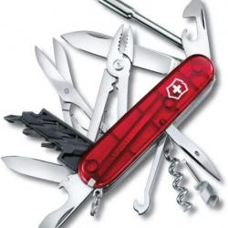 COUTEAU VICTORINOX CYBER 34 RED TRANSLUCIDE 1.7725.T