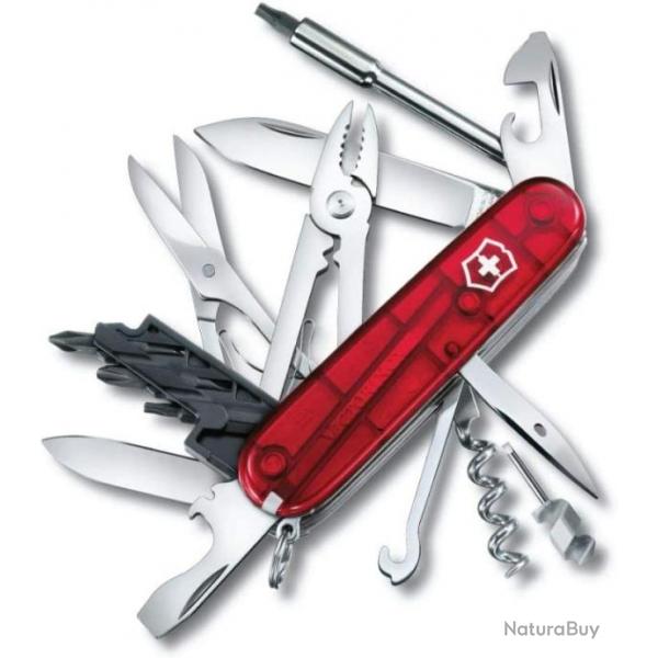 COUTEAU VICTORINOX CYBER 34 RED TRANSLUCIDE 1.7725.T