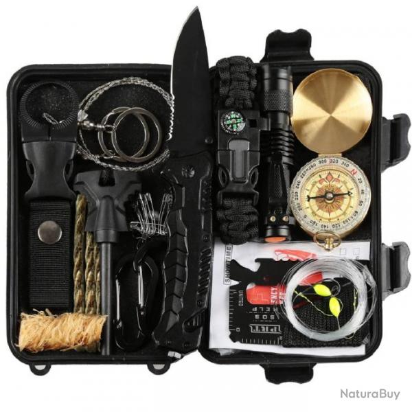 Kit de Survie d'urgence 27 en 1 Multifunction KIT de Survie et de Secours en Plein air