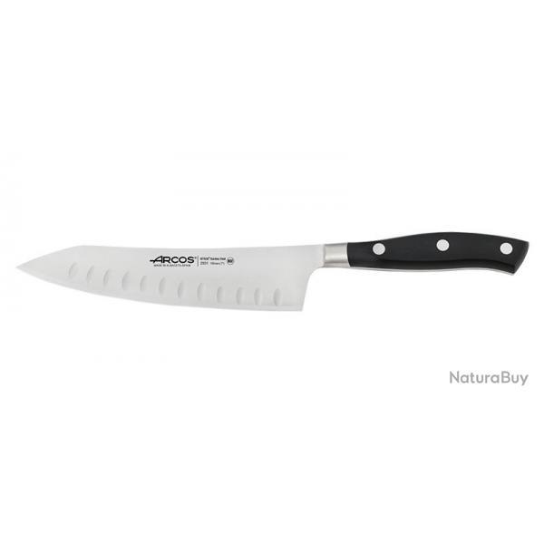 Rocking Santoku - Couteau Riviera Noir - Arcos - Noir 180mm