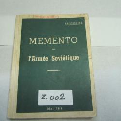 MEMENTO SUR L'ARMEE SOVIETIQUE - MAI 1954 - Z.002