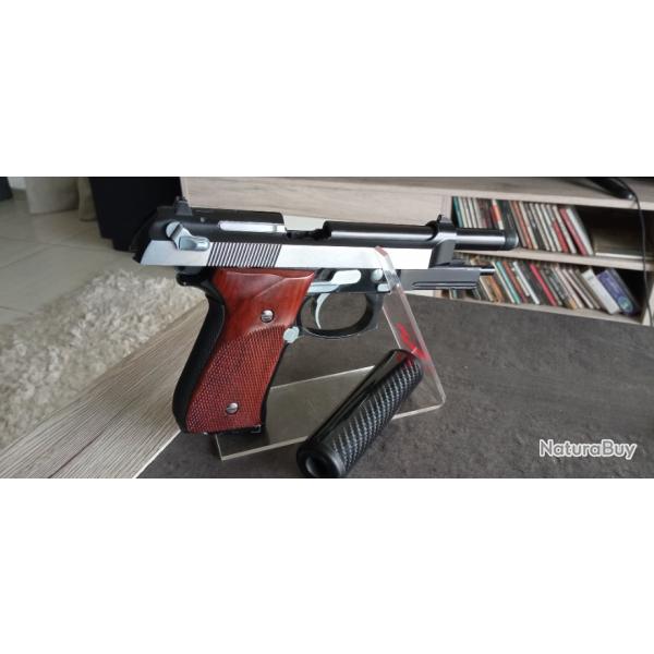 Pistolet airsoft replique Beretta M9 Custom+ accessoires