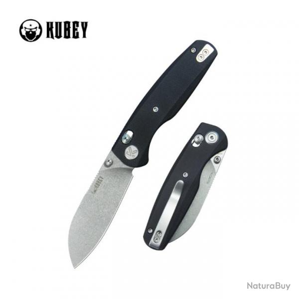 Couteau Kubey Breeze Black G10 Handle 14C28N SW Blade Crossbar Lock Clip KUB288A