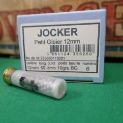 25 cartouches 12mm mini chasse No6  PETIT GIBIER de JOCKER