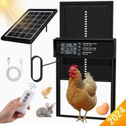 Porte Automatique Poulailler Solaire avec Minuterie Anti-pincement IP45 étanche