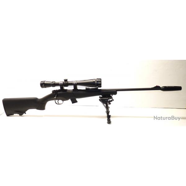 PACK CARABINE HATSAN ESCORT CAL.22LR - CANON FILETE DE 56CM+ LUNETTE DIANA + BIPIED + SILENCIEUX