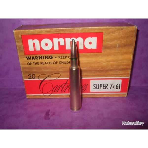 UNE!!!   CARTOUCHE cal.7x61 SUPER NORMA calibre peu rpendu.