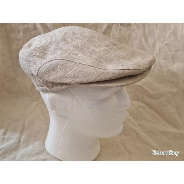 Casquette plate lin naturel fabrication italienne T58 HILMAR SUPER DESTOCK !!!