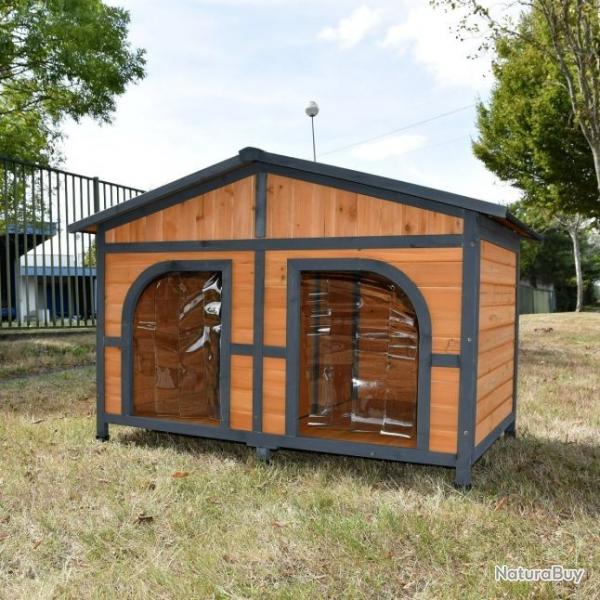 Niche XL double niche chien double niche double niche en bois niche extrieur cielterre-commerce