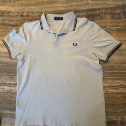 Polo Fred Perry Twin Tipped Bleu Clair , Taille L