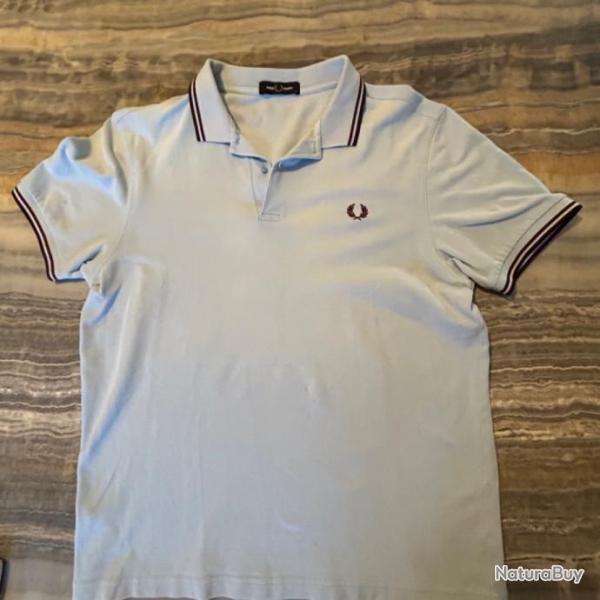 Polo Fred Perry Twin Tipped Bleu Clair , Taille L