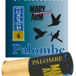 Cartouches Mary Arm Palombe cal 12/70 34 gr 4 12/70