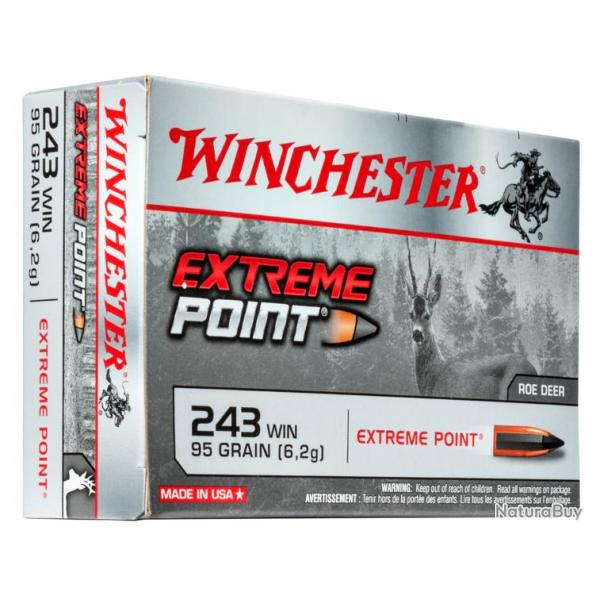 Munitions Winchester 243 extreme point 95gr 243