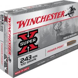 Munitions Winchester 243 power point 100gr 243