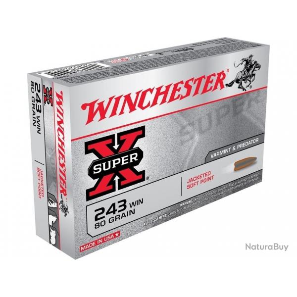 Munitions Winchester 243 power point 80gr 243