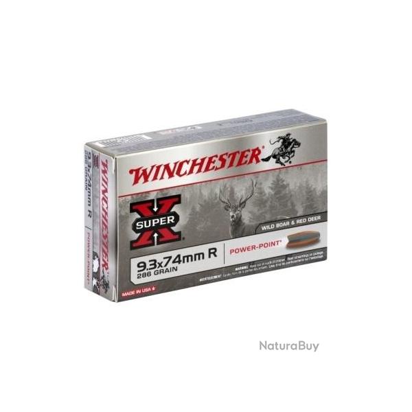 Munitions Winchester 9.3X74R power point 286 gr 9.3x74r