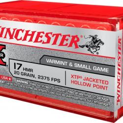 Munitions Winchester 17 HMR JHP 17HMR