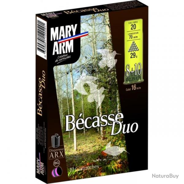 Cartouches Mary Arm Bcasse Duo 29 g , Pb 8+10 cal 20 8/10 20/70