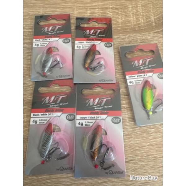 Lot de 5 Magic Trout Cuiller Bloody Inliner 4g