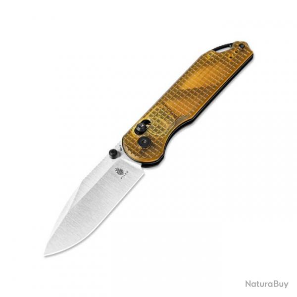 Couteau Kizer Assassin PEI Yellow Lame Acir Nitro V Black Clutch Lock Clip KIV3549A1