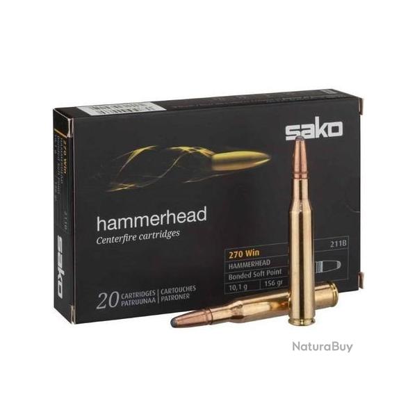 Cartouche Sako / cal. 270 Win. - Hammerhead 10,1 g / 155 gr