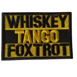 Patch Whisky Tango Foxtrot - Jaune - velcro - Livraison gratuite