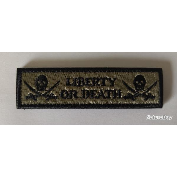 Patch/Ecusson Liberty or Death kaki velcro