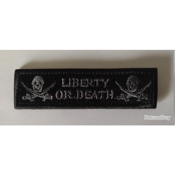 Patch/Ecusson Liberty or Death noir velcro