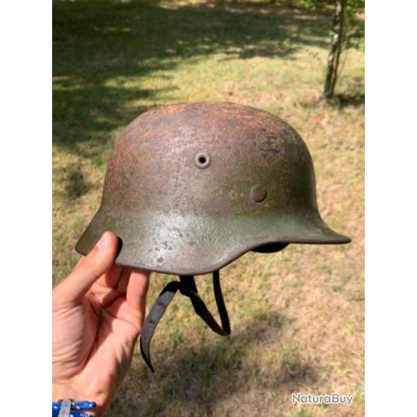 Casque allemand m40 camoufl ww2 Normandie