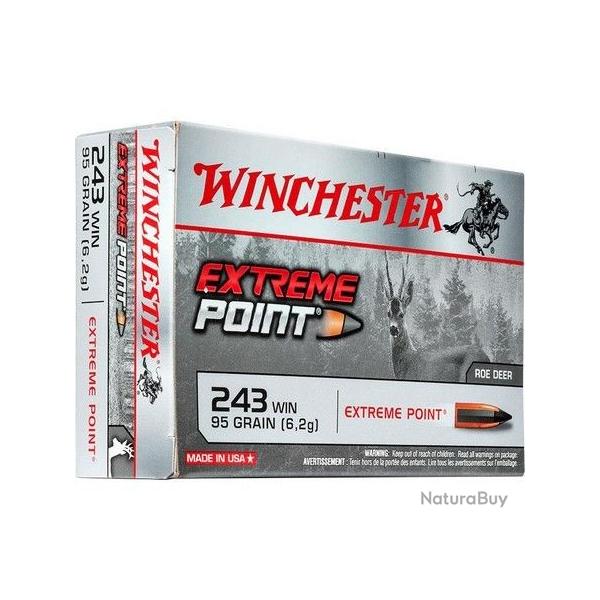 LOT DE 40 BALLES WINCHESTER EXTREME POINT CAL 243 WIN 95GR 6.2G