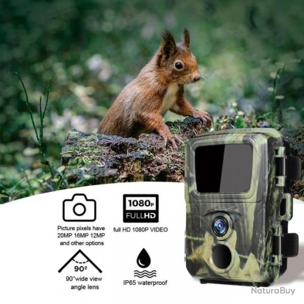 Camra de Chasse 20MP HD 1080P IR Vision Nocturne tanche Suivi des sentiers de gibier