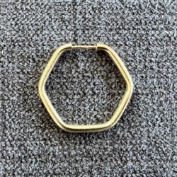 Unique boucle d'oreille or massif 18 carats - hexagonale - (boucles d'oreilles)