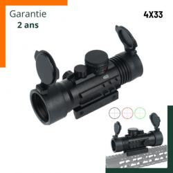 Lunette de visée 4x33mm avec rails Picatinny - Garantie 2 ans - Livraison rapide