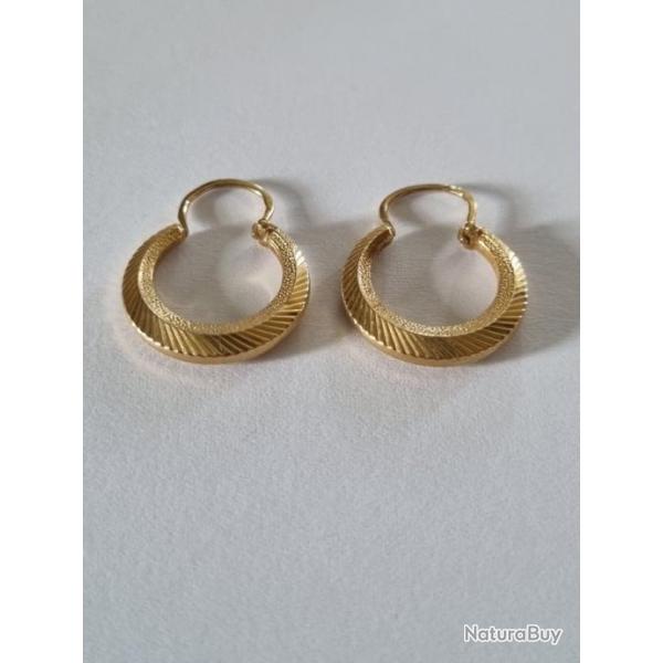 Croles Vintage Ciseles Or 18K , Poinon Tte d'Aigle , 750/1000 , 18 Carats