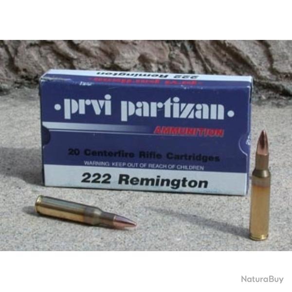 Cartouches PARTIZAN CAL. .222 Rem 55-GRS FMJ