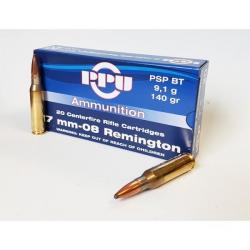 Cartouches PARTIZAN CAL. 7-08 REMINGTON 140-GRS PSP BT