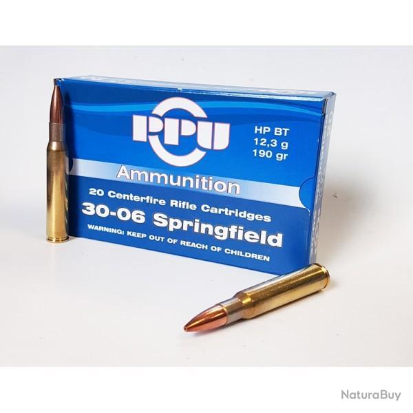 Cartouches PARTIZAN CAL. .30-06 SPRINGFIELD 190-GRS HP BT lot de 500