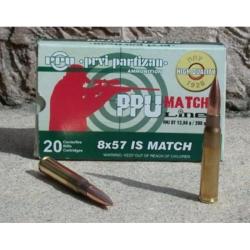 Cartouches PARTIZAN CAL. 8X57 JS 200-GRS FMJ-BT MATCH lot de 500