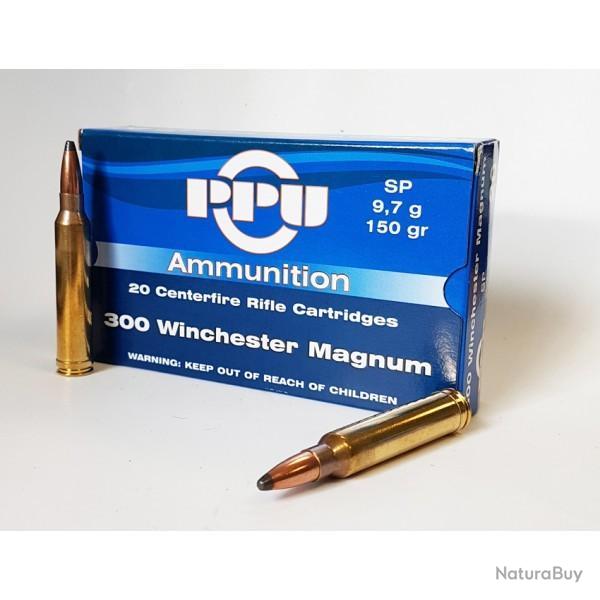 Cartouches PARTIZAN CAL. .300 WINCHESTER MAGNUM 150-GRS SP