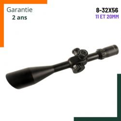 Lunette de visée 8-32X56 Rail Picatinny 20mm et 11mm - Garantie 2 ans - Livraison rapide