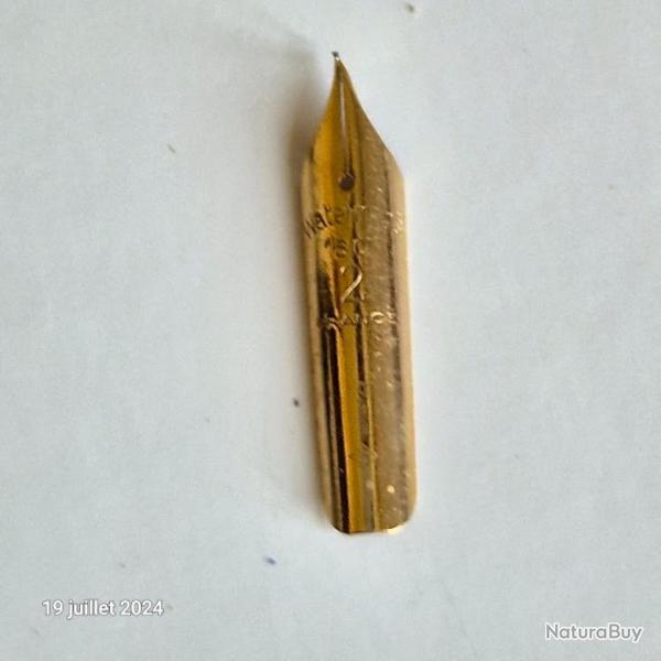 Plume or jaune 18 carats pour stylo plume, grave Waterman  2,,