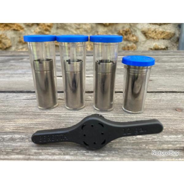 Lot de 4 Chokes BERETTA Calibre 12 (+ clef  chokes)